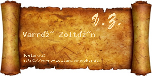 Varró Zoltán névjegykártya