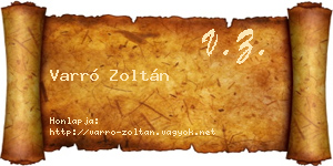 Varró Zoltán névjegykártya
