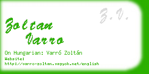 zoltan varro business card
